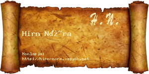 Hirn Nóra névjegykártya